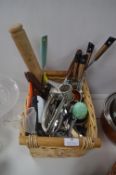 Basket of Kitchen Utensils