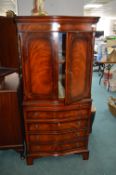 Reproduction Mahogany Serpentine Front Mirror Back