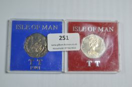 Isle of Mann TT Races 50p Coins 1981 & 1984