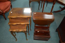 Nest of Three Glass Topped Occasional Tables plus