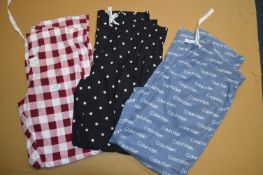*Three Calvin Klein Pyjama Bottoms (assorted sizes)