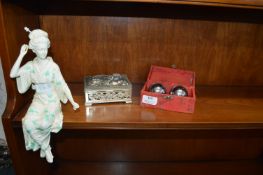 Past Times Japanese Figure plus Chinese Bowls, and