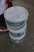Three 2.5L Tubs of Goodhome Matt Paint Pale Green