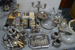 EPNS Cutlery, Candelabra, Dishes, etc.