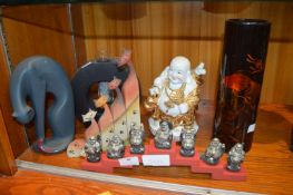 Ethnic Buddhas, Vases, and Cat Ornaments