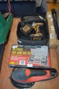 JCB Electric Drill, Black & Decker Sand, and M Tec