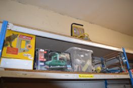 Mixed Lot Including Cat Doors, Two Lights, Sander,