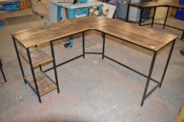 *Rustic Wood Effect L-Shaped Office Desk (slight w