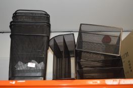 *Quantity of Black Mesh Bins, Desk Organisers, etc
