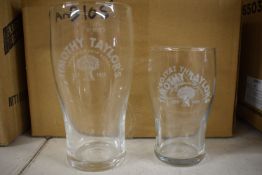 *8 Timothy Taylor's Half Pint Glasses and 12 Pint