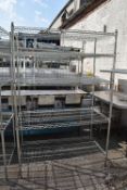*Stainless Steel Four Shelf Racking 120x45cm 185cm