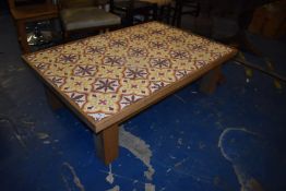 *Oak Framed Occasional Table with Moroccan Tile Top
