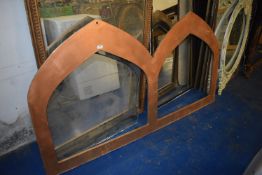 *Copper Painted Arch Topped Double Mirror Frame with One Mirror