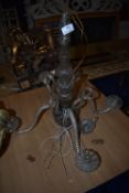 *Glass Four Branch Chandelier