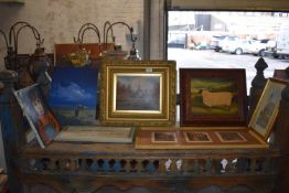 *Seven Framed Pictures Including Oils, Watercolours and Sketches