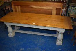 *Pine Occasional Table on Painted Base 55x174cm