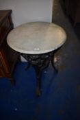 *Britannia Circular Pub Table with White Marble Top