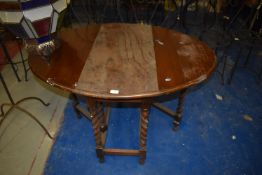 *Oak Gate Leg Table on Barley Twist Supports