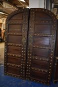 *Pair of Brass Studded Hardwood Moroccan Doors