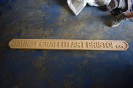*Wooden Sign “Banksy Graffiti Art Bristol”