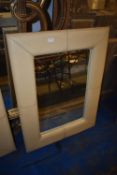 *Rectangular Cream Leather Framed Mirror