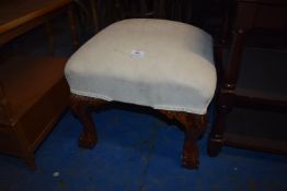 *Upholstered Footstool with Ball & Claw Feet