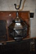 *Moroccan Lantern with Amber and Frosted Glass