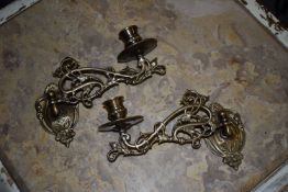 *Pair of Brass Wall Sconces
