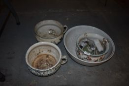 *Three Chamber Pots and a Wash Bowl