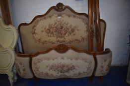 *French 5ft Tapestry Bedhead and Foot