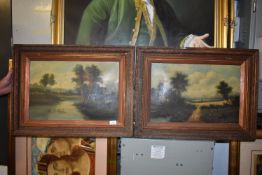 *Pair of Framed Oil on Canvases