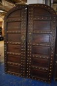 *Pair of Brass Studded Hardwood Moroccan Doors