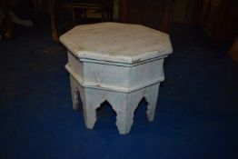 *White Painted Octagonal Moroccan Occasional Table