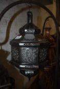 *Moroccan Lantern with Frosted & Amber Glass