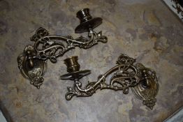 *Pair of Brass Wall Sconces
