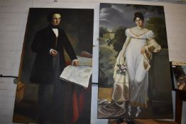 *Pair of Large Printed Canvases