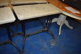 *Marbel Topped Bar Table on Cast Iron Support 80x38cm