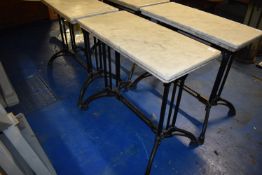 *Marbel Topped Bar Table on Cast Iron Support 80x38cm