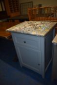 *Moroccan Tile Topped Washstand Cupboard