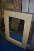 *Cream Leather Framed Rectangular Mirror