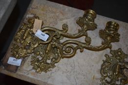 *Pair of Brass Wall Sconces
