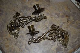 *Pair of Brass Wall Sconces