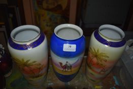 *Three Vases Depicting Moroccan Scenes