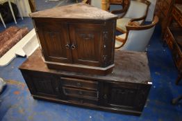 *Oak Storage Unit with Linenfold Panel Doors