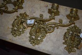 *Pair of Brass Wall Sconces