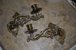 *Pair of Brass Wall Sconces