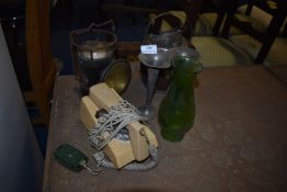 *Collection of Vintage Items Including Torch, 1970’s Telephone, Specimen Vases, Biscuit Barrel,