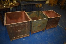 *Set of Three Graduated Steel Planters