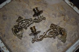 *Pair of Brass Wall Sconces
