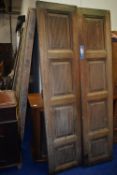 *Pair of Moroccan Reeded Panelled Doors with Iron Furniture 96x205cm